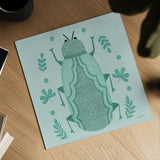 Playful Bugs I by Cheryl Warrick. Shown as a detailed flat fine art print, highlighting archival giclee quality. Available as an archival giclee rolled canvas, fine art paper, or poster print. SKU 102954a.