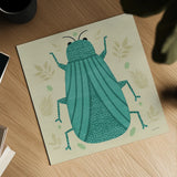 Playful Bugs II by Cheryl Warrick. Shown as a detailed flat fine art print, highlighting archival giclee quality. Available as an archival giclee rolled canvas, fine art paper, or poster print. SKU 102955a.