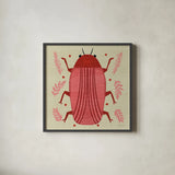 Playful Bugs IV by Cheryl Warrick. Shown in a sleek black glass frame for a contemporary gallery look. Available as an archival giclee rolled canvas, fine art paper, or poster print. SKU 102957a.
