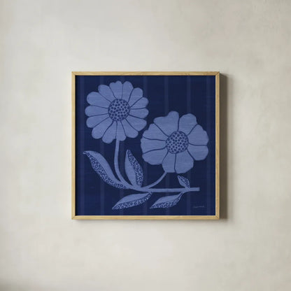 Playful Petals II by Cheryl Warrick. Shown in a natural wood glass frame for a timeless modern aesthetic. Available as an archival giclee rolled canvas, fine art paper, or poster print. SKU 102945a.