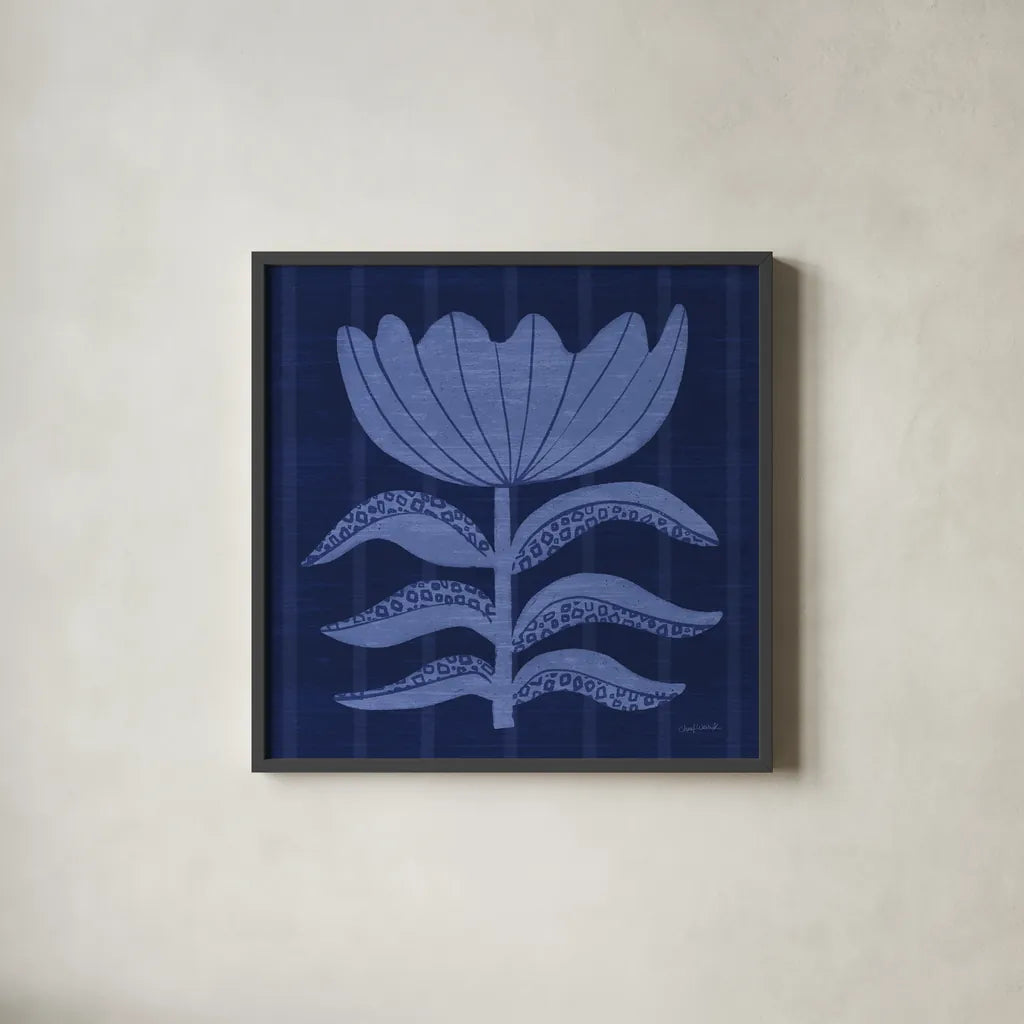 Playful Petals III by Cheryl Warrick. Shown in a sleek black glass frame for a contemporary gallery look. Available as an archival giclee rolled canvas, fine art paper, or poster print. SKU 102946a.