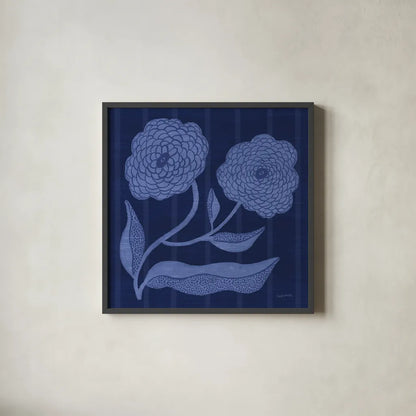 Playful Petals IV by Cheryl Warrick. Shown in a sleek black glass frame for a contemporary gallery look. Available as an archival giclee rolled canvas, fine art paper, or poster print. SKU 102947a.