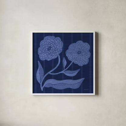 Playful Petals IV by Cheryl Warrick. Shown in a crisp white glass frame for a clean and minimalist style. Available as an archival giclee rolled canvas, fine art paper, or poster print. SKU 102947a.