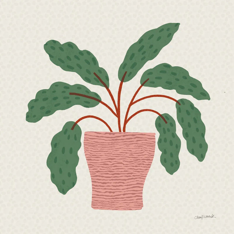 Potted Plants I by Cheryl Warrick. SKU 102638a. Archival Giclee Fine art print for wall decor.