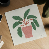 Potted Plants I by Cheryl Warrick. Shown as a detailed flat fine art print, highlighting archival giclee quality. Available as an archival giclee rolled canvas, fine art paper, or poster print. SKU 102638a.