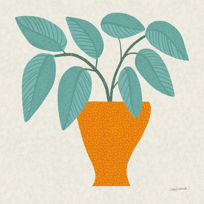 Potted Plants II by Cheryl Warrick. SKU 102639a. Archival Giclee Fine art print for wall decor.