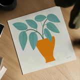 Potted Plants II by Cheryl Warrick. Shown as a detailed flat fine art print, highlighting archival giclee quality. Available as an archival giclee rolled canvas, fine art paper, or poster print. SKU 102639a.