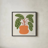 Potted Plants III by Cheryl Warrick. Shown in a sleek black glass frame for a contemporary gallery look. Available as an archival giclee rolled canvas, fine art paper, or poster print. SKU 102640a.