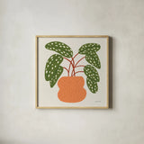 Potted Plants III by Cheryl Warrick. Shown in a natural wood glass frame for a timeless modern aesthetic. Available as an archival giclee rolled canvas, fine art paper, or poster print. SKU 102640a.