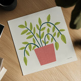 Potted Plants IV by Cheryl Warrick. Shown as a detailed flat fine art print, highlighting archival giclee quality. Available as an archival giclee rolled canvas, fine art paper, or poster print. SKU 102641a.