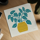 Potted Plants IX by Cheryl Warrick. Shown as a detailed flat fine art print, highlighting archival giclee quality. Available as an archival giclee rolled canvas, fine art paper, or poster print. SKU 102646a.