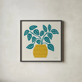 Potted Plants IX by Cheryl Warrick. Shown in a sleek black glass frame for a contemporary gallery look. Available as an archival giclee rolled canvas, fine art paper, or poster print. SKU 102646a.