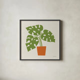 Potted Plants V by Cheryl Warrick. Shown in a sleek black glass frame for a contemporary gallery look. Available as an archival giclee rolled canvas, fine art paper, or poster print. SKU 102642a.