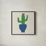 Potted Plants VI by Cheryl Warrick. Shown in a sleek black glass frame for a contemporary gallery look. Available as an archival giclee rolled canvas, fine art paper, or poster print. SKU 102643a.