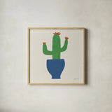 Potted Plants VI by Cheryl Warrick. Shown in a natural wood glass frame for a timeless modern aesthetic. Available as an archival giclee rolled canvas, fine art paper, or poster print. SKU 102643a.