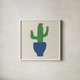 Potted Plants VI by Cheryl Warrick. Shown in a crisp white glass frame for a clean and minimalist style. Available as an archival giclee rolled canvas, fine art paper, or poster print. SKU 102643a.