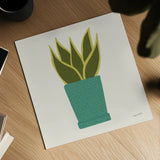 Potted Plants VII by Cheryl Warrick. Shown as a detailed flat fine art print, highlighting archival giclee quality. Available as an archival giclee rolled canvas, fine art paper, or poster print. SKU 102644a.