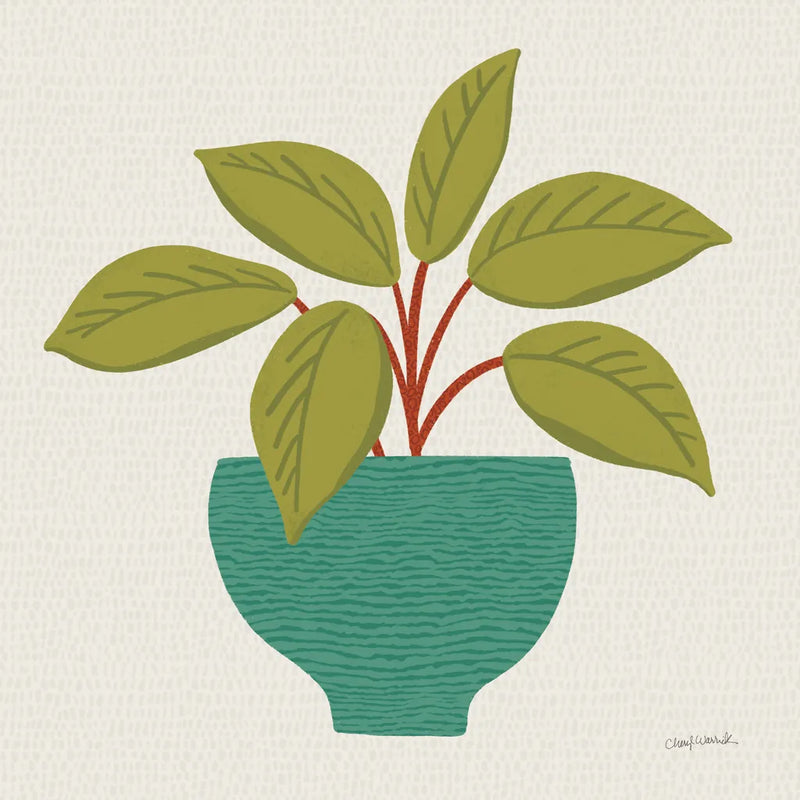 Potted Plants VIII by Cheryl Warrick. SKU 102645a. Archival Giclee Fine art print for wall decor.