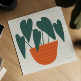 Potted Plants X by Cheryl Warrick. Shown as a detailed flat fine art print, highlighting archival giclee quality. Available as an archival giclee rolled canvas, fine art paper, or poster print. SKU 102647a.