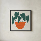 Potted Plants X by Cheryl Warrick. Shown in a sleek black glass frame for a contemporary gallery look. Available as an archival giclee rolled canvas, fine art paper, or poster print. SKU 102647a.