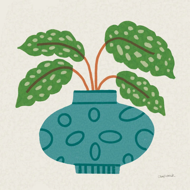 Potted Plants XI by Cheryl Warrick. SKU 102648a. Archival Giclee Fine art print for wall decor.