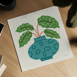 Potted Plants XI by Cheryl Warrick. Shown as a detailed flat fine art print, highlighting archival giclee quality. Available as an archival giclee rolled canvas, fine art paper, or poster print. SKU 102648a.
