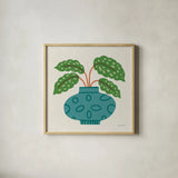 Potted Plants XI by Cheryl Warrick. Shown in a natural wood glass frame for a timeless modern aesthetic. Available as an archival giclee rolled canvas, fine art paper, or poster print. SKU 102648a.