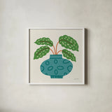 Potted Plants XI by Cheryl Warrick. Shown in a crisp white glass frame for a clean and minimalist style. Available as an archival giclee rolled canvas, fine art paper, or poster print. SKU 102648a.