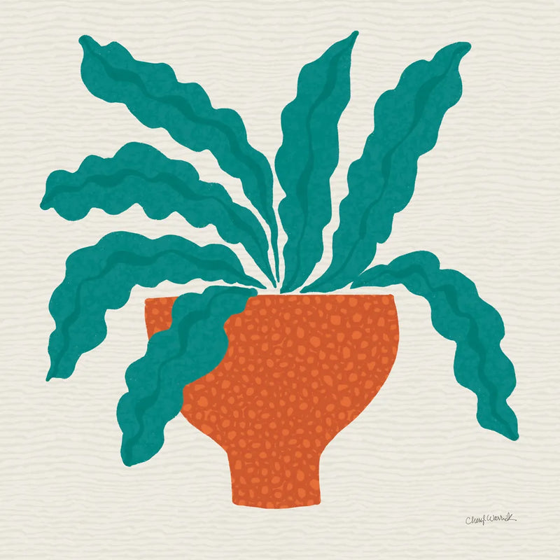 Potted Plants XII by Cheryl Warrick. SKU 102649a. Archival Giclee Fine art print for wall decor.