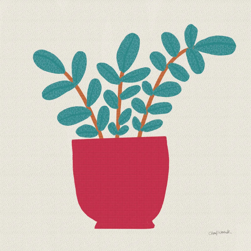 Potted Plants XIII by Cheryl Warrick. SKU 102650a. Archival Giclee Fine art print for wall decor.