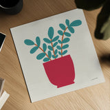Potted Plants XIII by Cheryl Warrick. Shown as a detailed flat fine art print, highlighting archival giclee quality. Available as an archival giclee rolled canvas, fine art paper, or poster print. SKU 102650a.