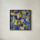 Puzzled III by Cheryl Warrick. Shown in a sleek black glass frame for a contemporary gallery look. Available as an archival giclee rolled canvas, fine art paper, or poster print. SKU 103265a.