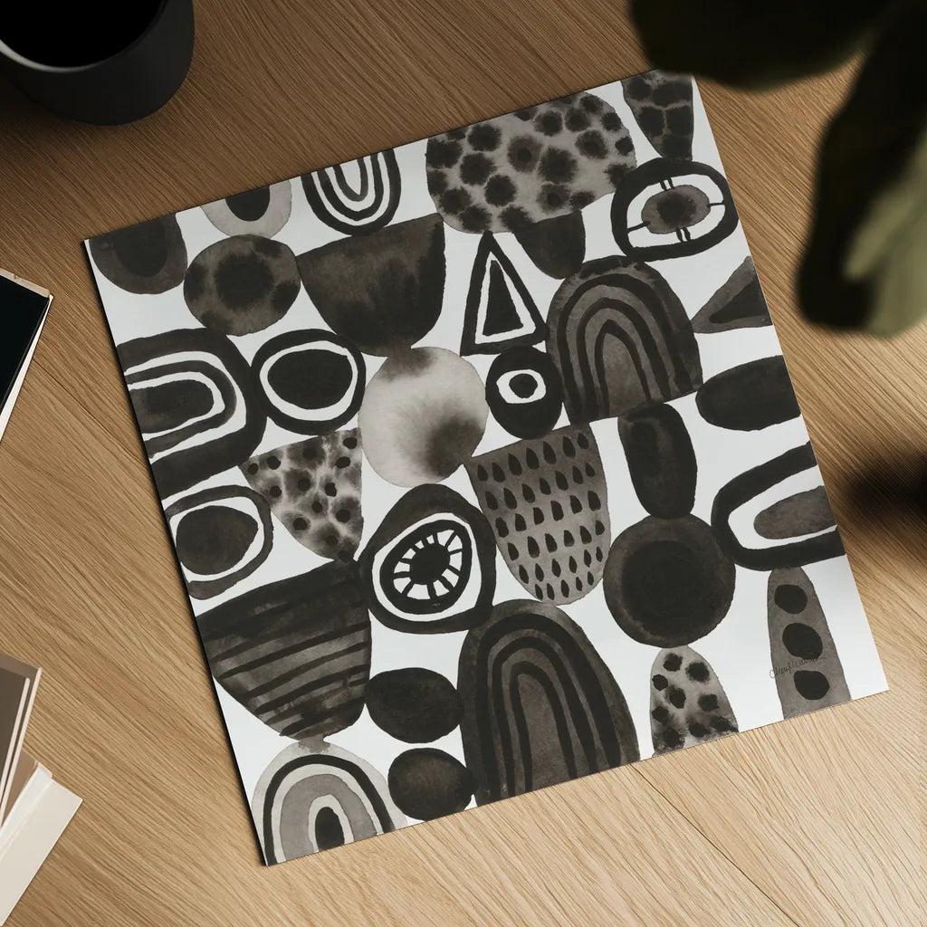 Quirky I by Cheryl Warrick. Shown as a detailed flat fine art print, highlighting archival giclee quality. Available as an archival giclee rolled canvas, fine art paper, or poster print. SKU 86956a.