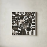 Quirky I by Cheryl Warrick. Shown in a crisp white glass frame for a clean and minimalist style. Available as an archival giclee rolled canvas, fine art paper, or poster print. SKU 86956a.