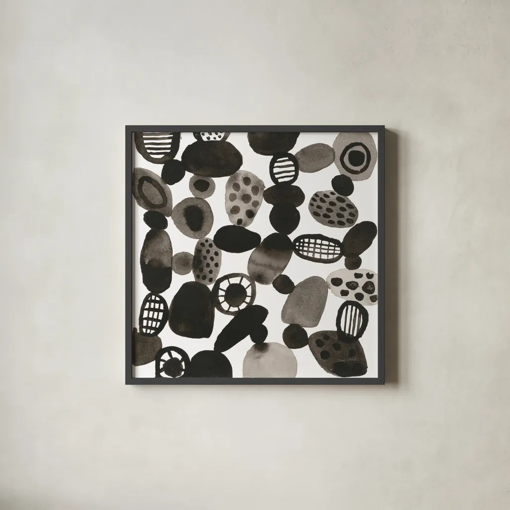 Quirky II by Cheryl Warrick. Shown in a sleek black glass frame for a contemporary gallery look. Available as an archival giclee rolled canvas, fine art paper, or poster print. SKU 86957a.