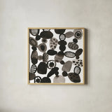 Quirky II by Cheryl Warrick. Shown in a natural wood glass frame for a timeless modern aesthetic. Available as an archival giclee rolled canvas, fine art paper, or poster print. SKU 86957a.