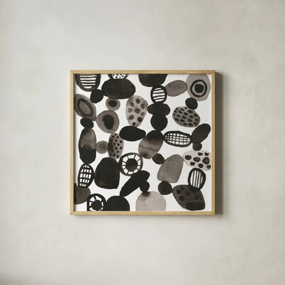 Quirky II by Cheryl Warrick. Shown in a natural wood glass frame for a timeless modern aesthetic. Available as an archival giclee rolled canvas, fine art paper, or poster print. SKU 86957a.