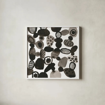 Quirky II by Cheryl Warrick. Shown in a crisp white glass frame for a clean and minimalist style. Available as an archival giclee rolled canvas, fine art paper, or poster print. SKU 86957a.