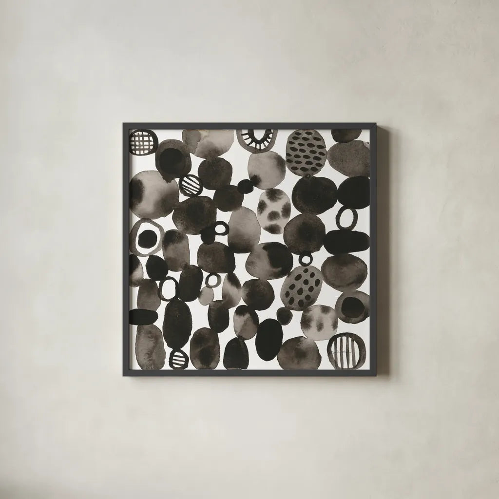 Quirky III by Cheryl Warrick. Shown in a sleek black glass frame for a contemporary gallery look. Available as an archival giclee rolled canvas, fine art paper, or poster print. SKU 86958a.