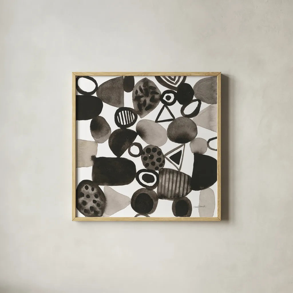 Quirky IV by Cheryl Warrick. Shown in a natural wood glass frame for a timeless modern aesthetic. Available as an archival giclee rolled canvas, fine art paper, or poster print. SKU 86959a.