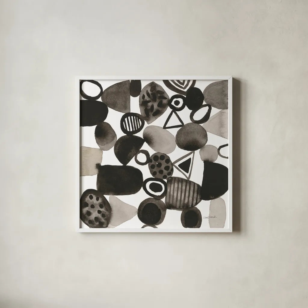 Quirky IV by Cheryl Warrick. Shown in a crisp white glass frame for a clean and minimalist style. Available as an archival giclee rolled canvas, fine art paper, or poster print. SKU 86959a.