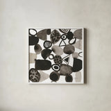 Quirky IV by Cheryl Warrick. Shown in a crisp white glass frame for a clean and minimalist style. Available as an archival giclee rolled canvas, fine art paper, or poster print. SKU 86959a.