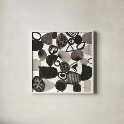 Quirky IV by Cheryl Warrick. Shown in a crisp white glass frame for a clean and minimalist style. Available as an archival giclee rolled canvas, fine art paper, or poster print. SKU 86959a.