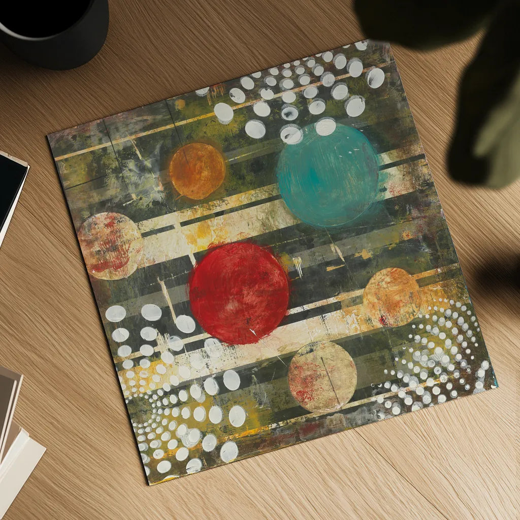 Recap I Abstract by Cheryl Warrick. Shown as a detailed flat fine art print, highlighting archival giclee quality. Available as an archival giclee rolled canvas, fine art paper, or poster print. SKU 36545a.