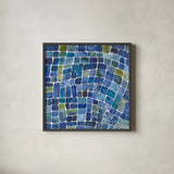 Sea Glass I by Cheryl Warrick. Shown in a sleek black glass frame for a contemporary gallery look. Available as an archival giclee rolled canvas, fine art paper, or poster print. SKU 84791a.