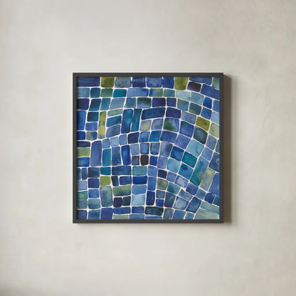 Sea Glass I by Cheryl Warrick. Shown in a sleek black glass frame for a contemporary gallery look. Available as an archival giclee rolled canvas, fine art paper, or poster print. SKU 84791a.