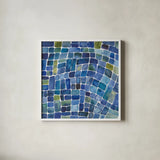 Sea Glass I by Cheryl Warrick. Shown in a crisp white glass frame for a clean and minimalist style. Available as an archival giclee rolled canvas, fine art paper, or poster print. SKU 84791a.