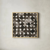 Seeing Spots I by Cheryl Warrick. Shown in a natural wood glass frame for a timeless modern aesthetic. Available as an archival giclee rolled canvas, fine art paper, or poster print. SKU 86960a.