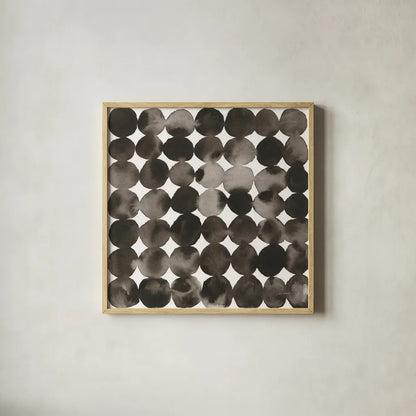 Seeing Spots I by Cheryl Warrick. Shown in a natural wood glass frame for a timeless modern aesthetic. Available as an archival giclee rolled canvas, fine art paper, or poster print. SKU 86960a.