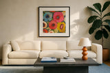 Serene Garden IV by Cheryl Warrick. Displayed in a glass frame with matte in a clean modern living room. Available as an archival giclee rolled canvas, fine art paper, or poster print. SKU 103270a.